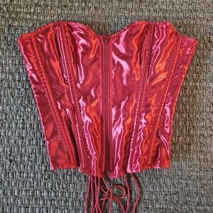 Burleska Red Satin Corset